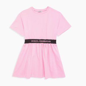 Dolce & Gabbana Girl's Logo Interlock Dress with Branded Elastic - Size 3 Years